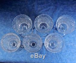 6 Waterford ALANA Cut Crystal Water Glass Goblets Gothic Marks Minty