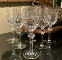 6 Waterford Crystal Curraghmore 7 1/8 Claret Wine Glasses Gothic Mark Ireland