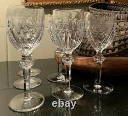 6 Waterford Crystal Curraghmore 7 1/8 Claret Wine Glasses Gothic Mark Ireland