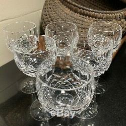 6 Waterford Crystal Kenmare 7 3/8 Wine Hock Glasses Ireland Excellent