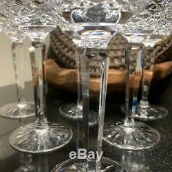 6 Waterford Crystal Kenmare 7 3/8 Wine Hock Glasses Ireland Excellent