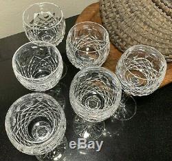 6 Waterford Crystal Kenmare 7 3/8 Wine Hock Glasses Ireland Excellent