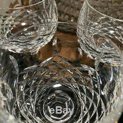 6 Waterford Crystal Kenmare 7 3/8 Wine Hock Glasses Ireland Excellent