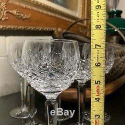 6 Waterford Crystal Kenmare 7 3/8 Wine Hock Glasses Ireland Excellent