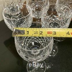 6 Waterford Crystal Kenmare 7 3/8 Wine Hock Glasses Ireland Excellent