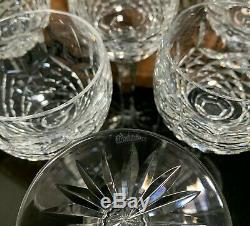 6 Waterford Crystal Kenmare 7 3/8 Wine Hock Glasses Ireland Excellent