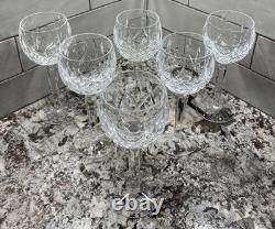 (6) Waterford LISMORE Vintage Wine Hocks Glasses 7 3/8 Ireland Vintage EXC