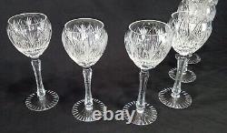 6 antique German Hand Crafted Cut Crystal Wine Glass Glasses 8. 3/4