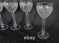 6 antique German Hand Crafted Cut Crystal Wine Glass Glasses 8. 3/4