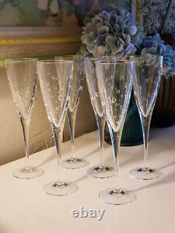 6 pc set Cristal d Arques 10 Celebration Crystal Champagne flutes