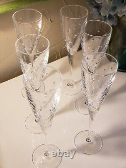 6 pc set Cristal d Arques 10 Celebration Crystal Champagne flutes