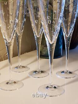 6 pc set Cristal d Arques 10 Celebration Crystal Champagne flutes