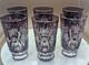 6 pcs Nachtmann Traube Cranberry Cut to Clear Crystal Highball Glass 5 set