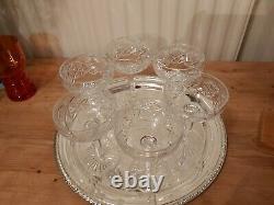 6 vintage, cut glass crystal champagne coupes Bohemian. Christmas New Year Party