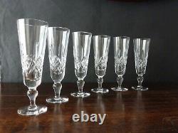 6x Stuart Crystal Glengarry Cut Champagne Glasses Flutes