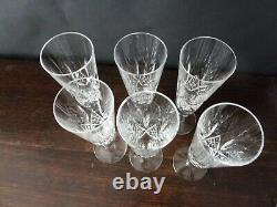 6x Stuart Crystal Glengarry Cut Champagne Glasses Flutes