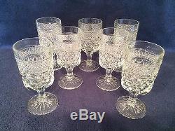 7 Antique Cut Glass Water Goblets Russell Pattern Crystal