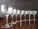 7 Antique Edwardian Cut Crystal Wine Glasses, h 12,5cm