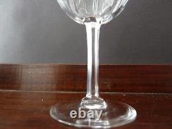 7 Antique Edwardian Cut Crystal Wine Glasses, h 12,5cm