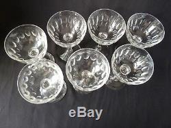 7 Antique Victorian/Edwardian Champagne Glasses, Lens Cut Crystal h12,7cm