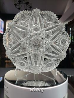 7 BOWL, Antique American Brilliant period cut Glass Crystal Hobstars well cut