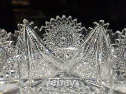 7 BOWL, Antique American Brilliant period cut Glass Crystal Hobstars well cut