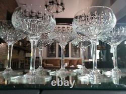 (7) Champagne Sherbet Glasses 5-5/8 elegant cut crystal thumbprint box quality