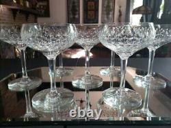 (7) Champagne Sherbet Glasses 5-5/8 elegant cut crystal thumbprint box quality