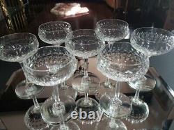 (7) Champagne Sherbet Glasses 5-5/8 elegant cut crystal thumbprint box quality