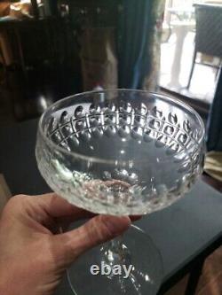 (7) Champagne Sherbet Glasses 5-5/8 elegant cut crystal thumbprint box quality