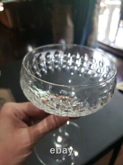 (7) Champagne Sherbet Glasses 5-5/8 elegant cut crystal thumbprint box quality