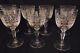 7 French Baccarat Crystal Cut Glass Wine Water Glasses Turin Stemware