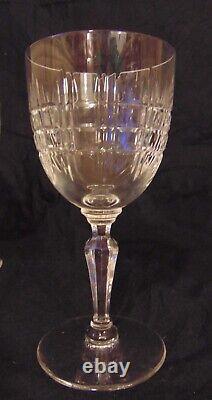 7 French Baccarat Crystal Cut Glass Wine Water Glasses Turin Stemware