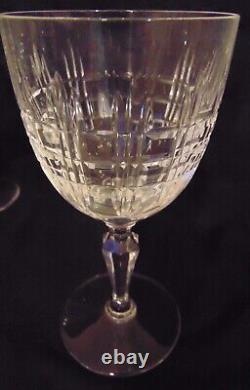 7 French Baccarat Crystal Cut Glass Wine Water Glasses Turin Stemware