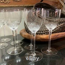 7 Scarce Moser 8 1/8 Royal Pattern Hand Crafted Tall Wine Glasses Diamond Cut