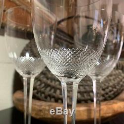 7 Scarce Moser 8 1/8 Royal Pattern Hand Crafted Tall Wine Glasses Diamond Cut