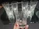 (7) Tumblers, American Brilliant period Cut Glass Crystal Intaglio flower & bud