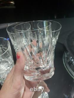 (7) Tumblers, American Brilliant period Cut Glass Crystal Intaglio flower & bud