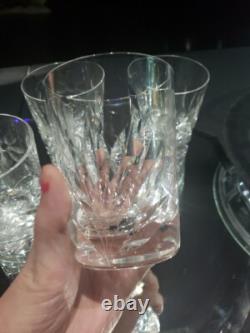 (7) Tumblers, American Brilliant period Cut Glass Crystal Intaglio flower & bud