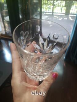 (7) Tumblers, American Brilliant period Cut Glass Crystal Intaglio flower & bud