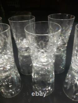 (7) Tumblers, American Brilliant period Cut Glass Crystal Intaglio flower & bud