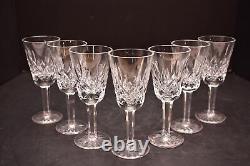 7 Waterford Cut Signed Crystal Lismore Cordial Sherry Liquor Glass Stem Glasses