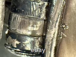 84 Marked Antique WMF Style Cut Crystal Ewer Jug Silver Metal Mounts