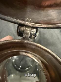 84 Marked Antique WMF Style Cut Crystal Ewer Jug Silver Metal Mounts