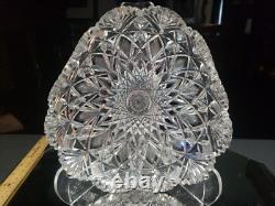 8.5 Triangle BOWL American Brilliant period Cut Glass Crystal Hawkes Brazilian