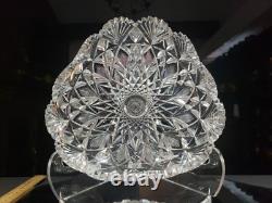 8.5 Triangle BOWL American Brilliant period Cut Glass Crystal Hawkes Brazilian