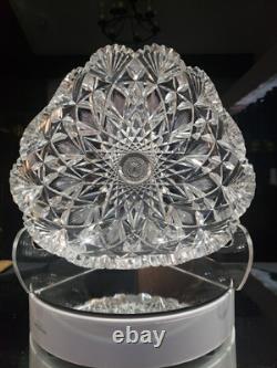 8.5 Triangle BOWL American Brilliant period Cut Glass Crystal Hawkes Brazilian