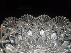 8.5 Triangle BOWL American Brilliant period Cut Glass Crystal Hawkes Brazilian