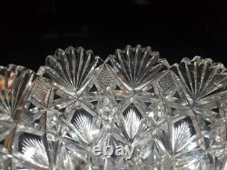 8.5 Triangle BOWL American Brilliant period Cut Glass Crystal Hawkes Brazilian