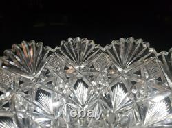 8.5 Triangle BOWL American Brilliant period Cut Glass Crystal Hawkes Brazilian